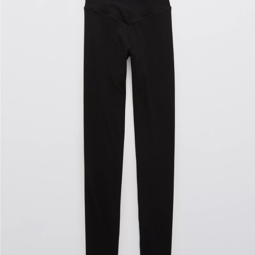 Black High-Waisted Aerie Offline Crossover Leggings